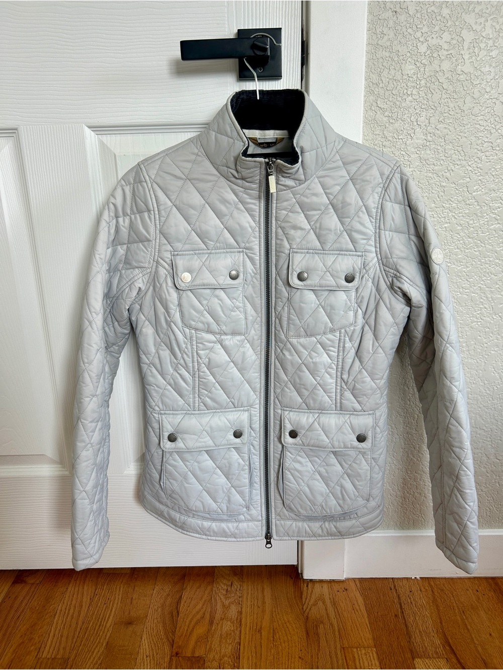 Barbour Light Gray Quilted Jacket
